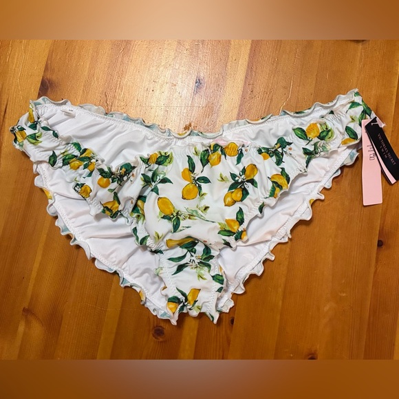 Victoria's Secret Lemon Print Ruffled Bikini Bottom - Picture 1 of 3